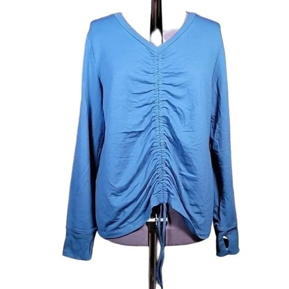 Ideology Ruched Front Workout Pullover Top Sz XXL